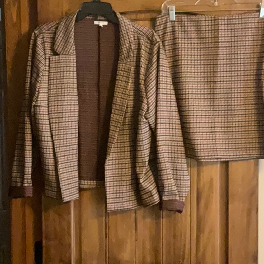 Maurices Plaid Jacket and Skirt Set